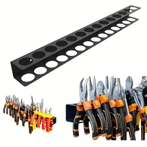 Heavy-Duty Metal Tool Organizer Rack - Wall-Mounted Floating Storage for Screwdrivers, Hand Tools & Garage Workshop Essentials, Durable Iron Craftsmanship, Black, Space-Saving Design for Home & Professional Use, Tool Hangers for Garage, Utility Shelves