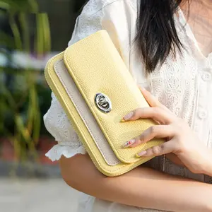1pc Women's Long Folding Wallet, Durable Fashion Wallet, Anti-Theft Lock Buckle Purse with Multi Card Slots, Wear-Resistant Litchi Grain Premium Flip Design, Fits Phone & ID Cards, Commuter Wallet for Daily Use, Perfect Birthday Gift for Gir