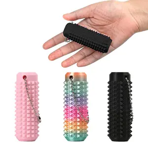 Little Ouchies Grippie 5-in-1 Design for Stress Relief, Button Clicks, Spinners, Portable Stim Tool,Spiky Grippie Stim, 3D Printed Toys Pain Stim Fidget, Pocket Mini Fidget Toy for Adults Novelty Gifts,Grippie stim keychain