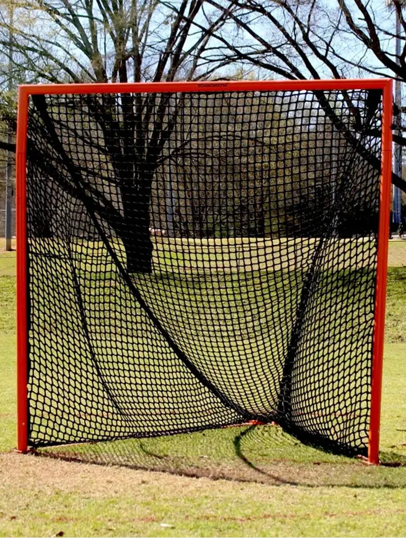 Crankshooter® College/High School Game Lacrosse Goal, 6'x6'x7', 118 lbs, Flat Base with Lacing Rails, Includes 6mm or 7mm Net