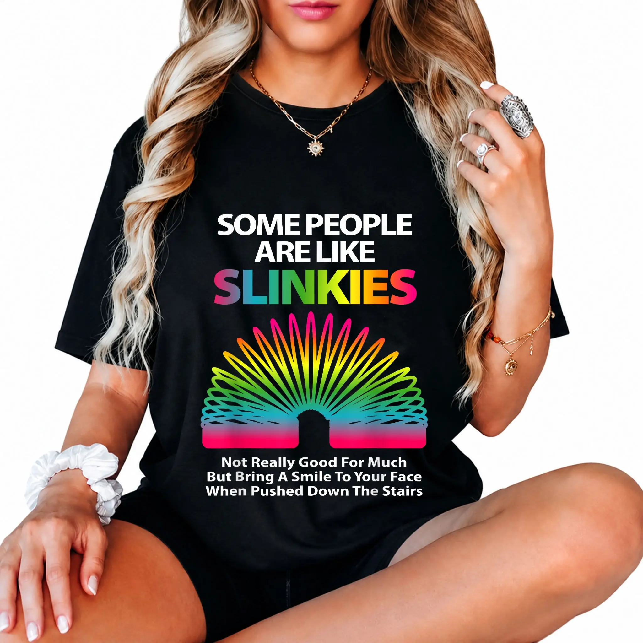 100% Cotton Some people are like slinkies Sarcastic Or Cool Person T-Shirt