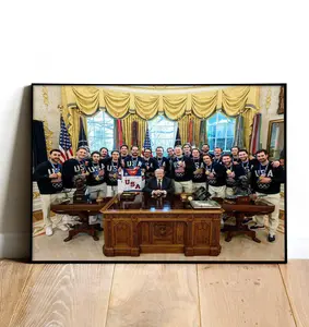 USA Hockey Olympic Gold Champions Historic White House Oval Office Poster ( No Frame)
