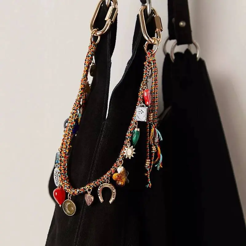 Boho Evil Eye Bag Pendant for Women, Geometric DIY Handbag Charm Decorative Accessory
