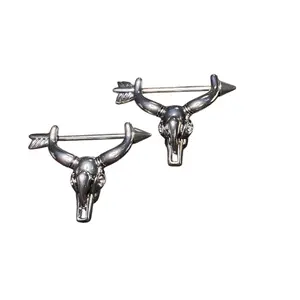 Bull Skull 14G Nipple Piercings Pair