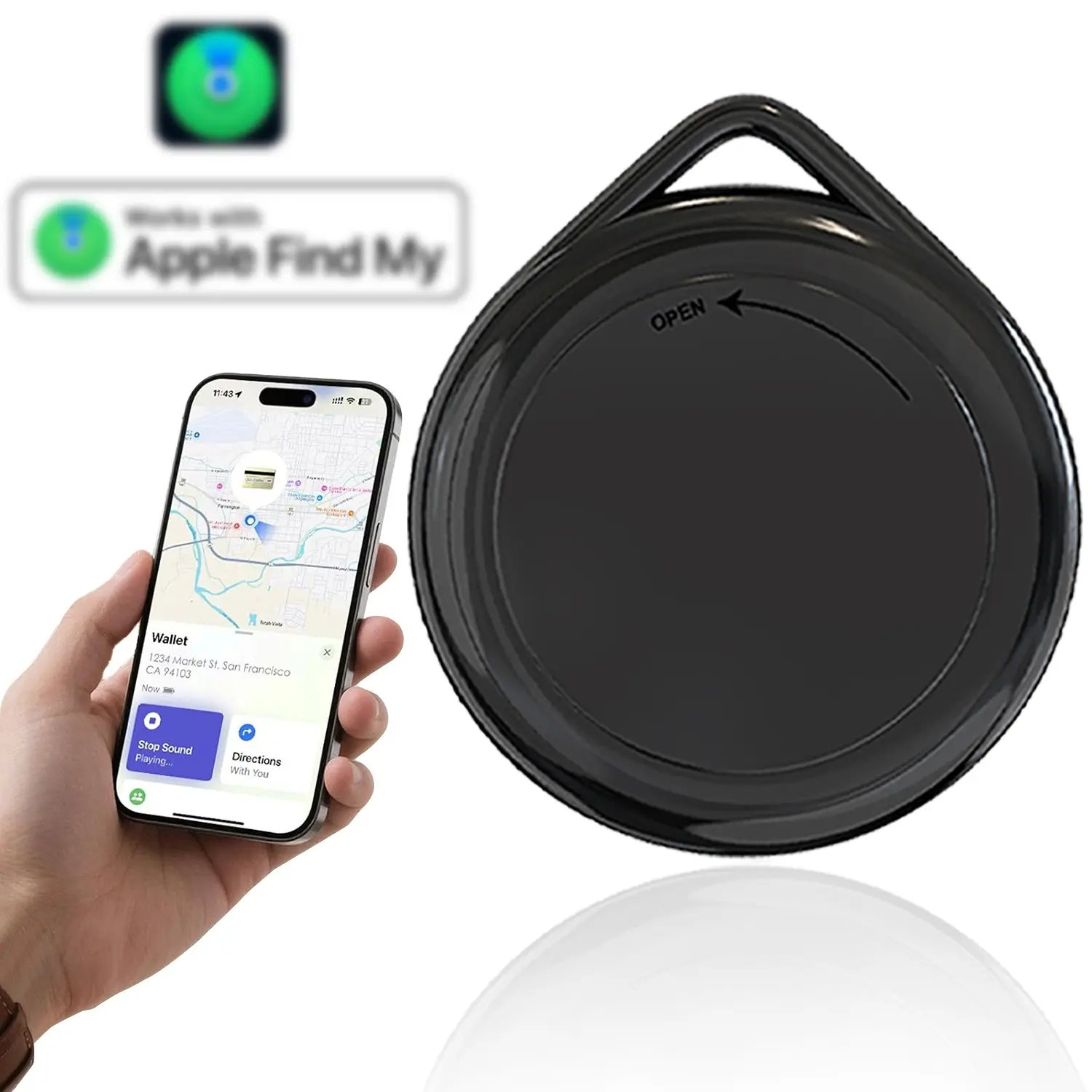 Smart Air Tag Tracker, iOS Compatible Key Finder, Wrist Style, Includes Lanyard, for Bags and Keys, Apple Watch and iPhone, Find My APP