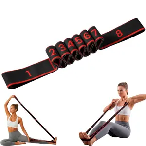 Fitness Resistance Band for Stretching and Yoga, Number Stretch Resistance Band with Clear Markings, 8-Section Elastic Training Bands
