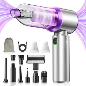 Easy Practical Handheld Car Vacuum Cleaner, 15000Pa Vacuum Cleaner and Air Duster, 120W High Power Hand Held Vacuum with LED Light and Multi-Nozzles for Car, Home, Office, Pet - Christmas gift!