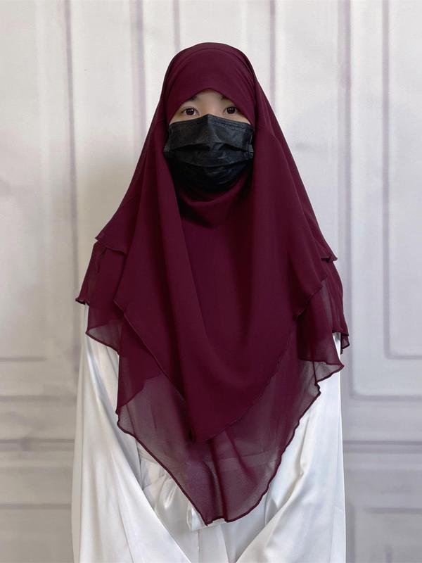 19 Colors Short Chiffon Khimar for Muslim Fashion, High-Quality Fabric for Adults & Kids, Modest Wear for All Seasons