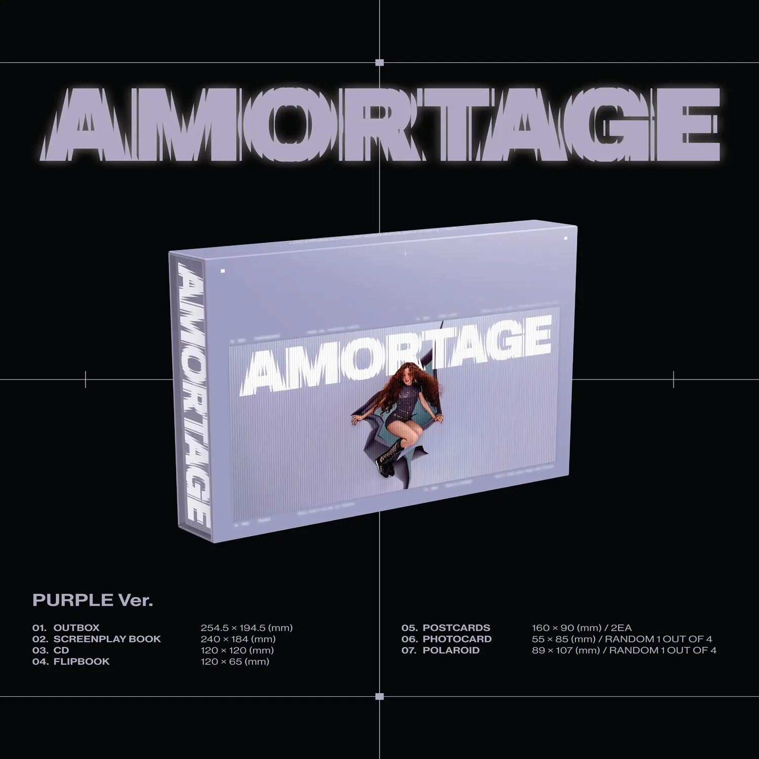Jisoo - Amortage  [COMPACT DISC - CD] Colored Vinyl, Purple, Postcard, Photos, Lenticular Cover