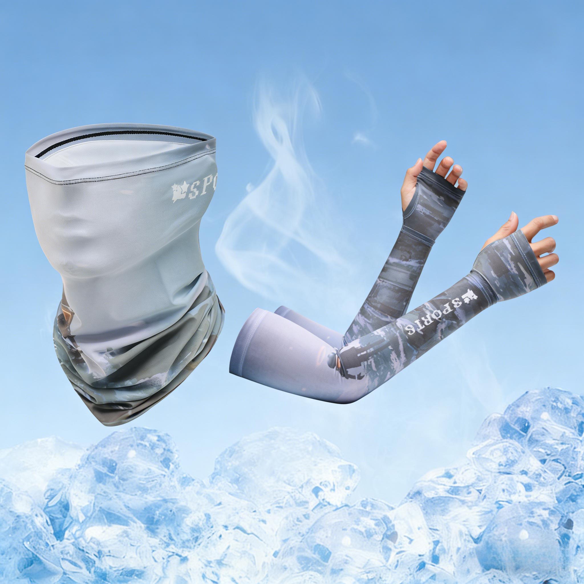 Ice Silk Arm Sleeves & Neck Gaiter Set - Breathable UPF 50+ Summer Cycling Sun Set, Perfect for Cycling, Running & Hiking
