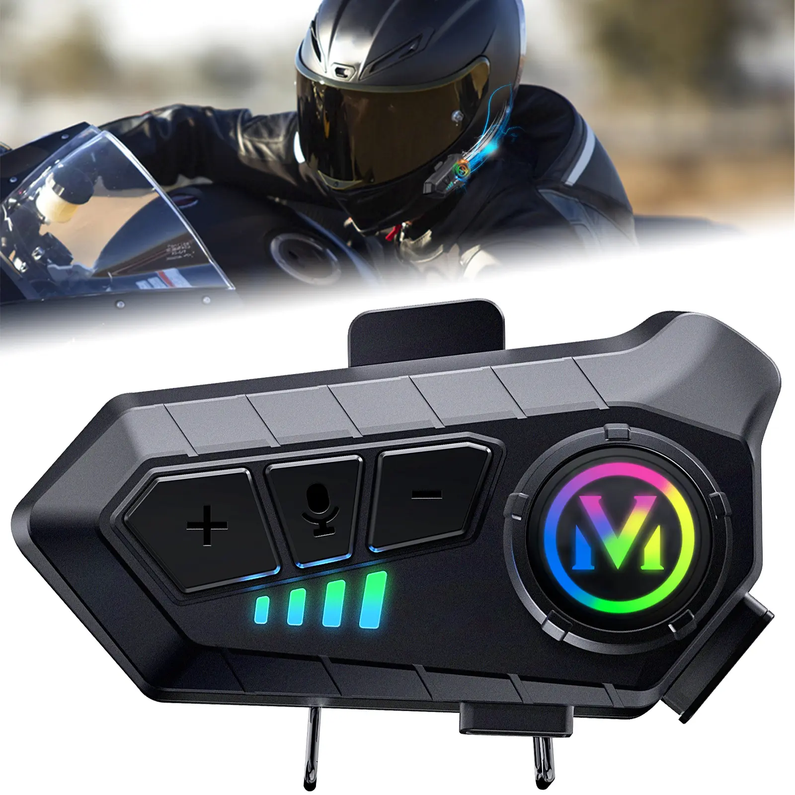 Motorcycle Helmet Speakers Headphone IPX6 Automatic Answer/Call Music Control/Noise reduction/Wake up Siri Gps Rechargeable Stereo Audio Waterproof audifonos  bluetooth Electronic Headset Earbud