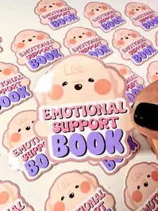 Emotional Support Book, Read Books,Book Club Stickers,Decorate Book Sticker, Kindle Stickers, Planner Stickers, Decorate Sticker
