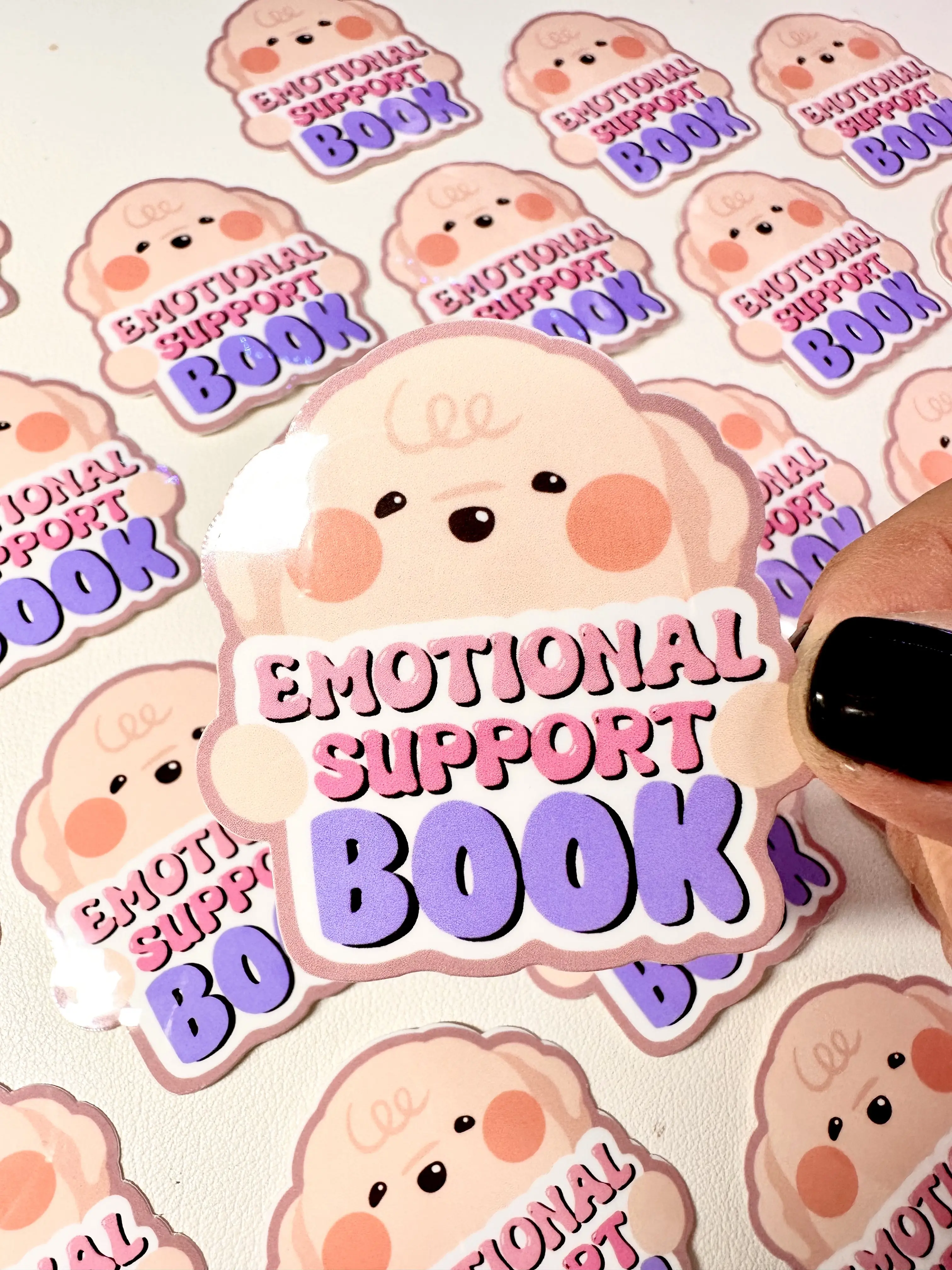 Emotional Support Book, Read Books,Book Club Stickers,Decorate Book Sticker, Kindle Stickers, Planner Stickers, Decorate Sticker