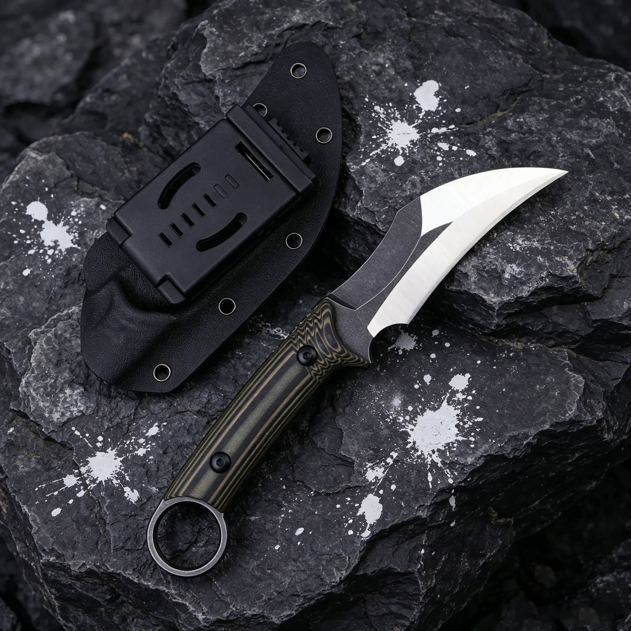 Kitchen Knife with Textured Handle, Portable Design, Essential Utility, Daily Use Versatile and Practical Camping & Kitchen Tool