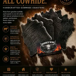 cowhide costers