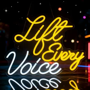1pc Life Every Voice Neon Sign, Personalized LED Neon Sign Wall Mounted Decor, Colorful USB Powered Light for Home and Parties, Perfect Gift for Music Festivals and Birthdays, Vibrant Lighting