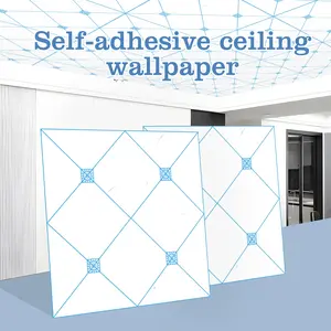 10pcs Premium Self-Adhesive Wallpaper Waterproof Moisture-Proof Easy Cut Design Suitable for Living Room Bedroom Kitchen Dining Ceiling