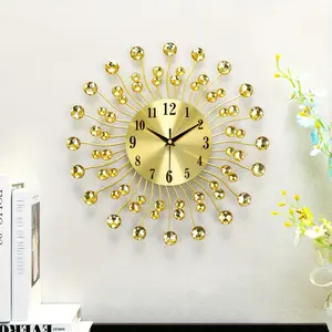 New Silent Modern Wall Clock 37cm - Large Minimalist Metal Decor for Living Room to Office