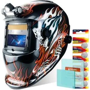 Welding Helmet with Light True Color Auto Darkening Welding Helmets for Men Solar Powered Welding Hood with 2 Arc Sensor Wide Shade 4/9-13 for TIG MIG ARC Cool Welder Mask (TRQ-HD09)
