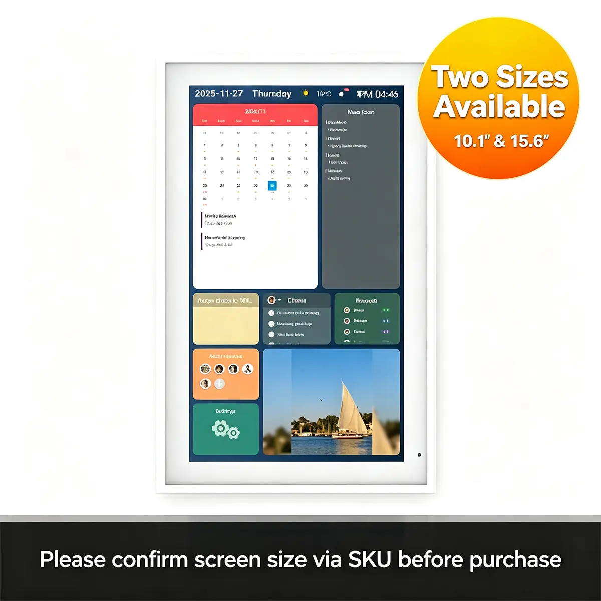 2026 Smart Family Calendar Touchscreen, 15.6 Inch HD Display, WiFi Sync, 64GB Storage, Family Schedule & Chore Manager, Smart Reminders, AiMOR App Sync, Ideal Gift for Parents & Busy Families