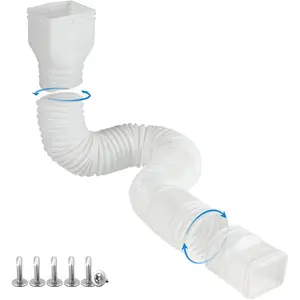 White 1-Pack Rain Gutter Downspout Extensions Flexible, Drain Downspout Extender,Down Spout Drain Extender, Gutter Connector Rainwater Drainage,Extendable from 21 to 68 Inches