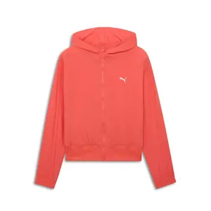 PUMA Womens Train Fav Woven Hoodie Athletic Outerwear Casual - Orange