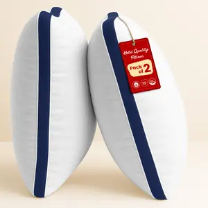 Hannah Gusseted Pillows Set of 2 – Hotel Collection Bed Pillows with Premium Down Alternative Fill, Soft & Fluffy Support for Side, Back & Stomach Sleepers