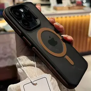 New Bicolor Matte Frosted Magnetic Phone Case for Iphone 17 16 15 14 plus 13 12 11 Pro Max Translucent Shockproof Hard Cover KESUFEIDA