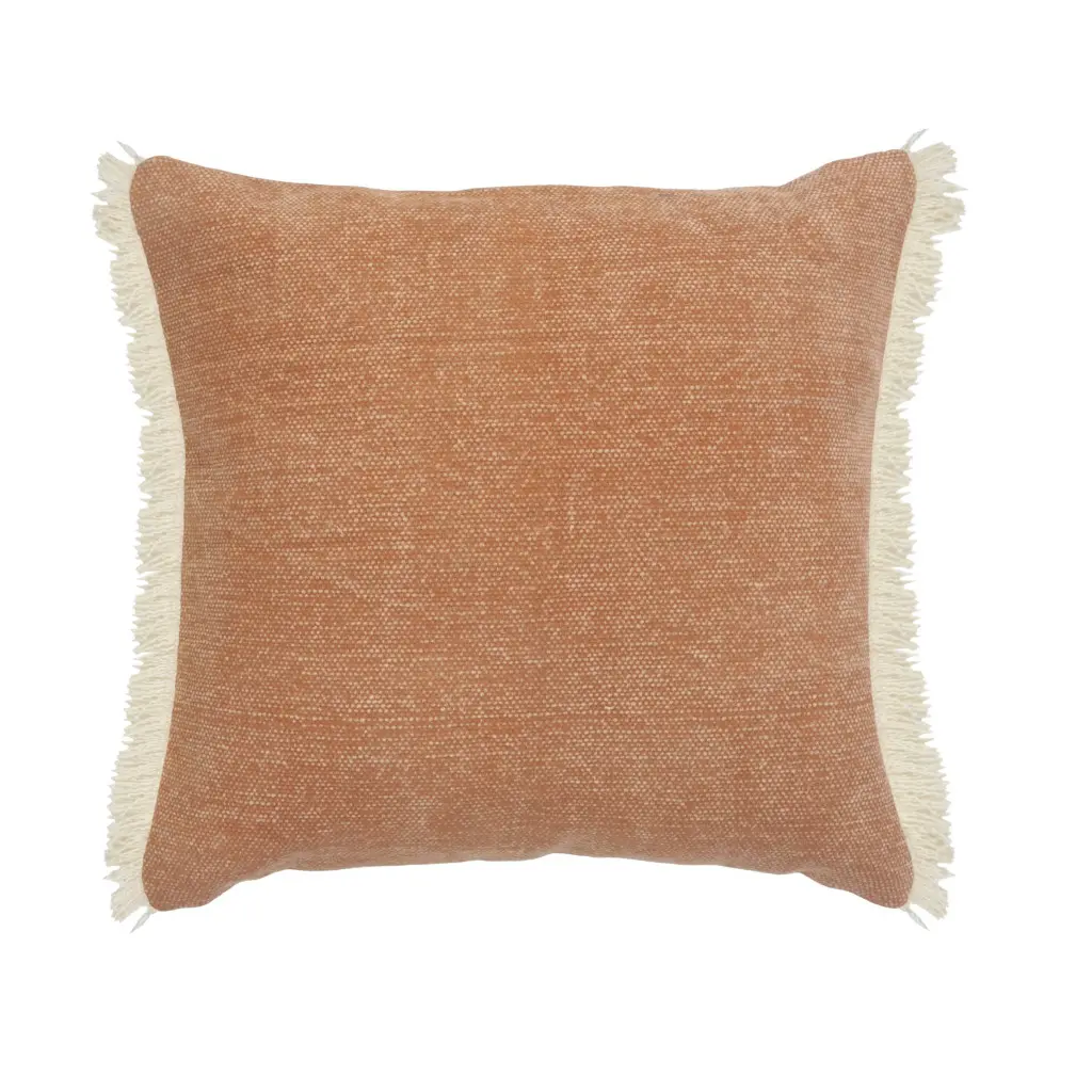 HomeRoots 4x20x20 in. Orange 100% Cotton Zippered Home Decorative Cushion Set - 2 Pieces with Removable Sofa Cushion Covers and Removable Inserts, Removable Cushion