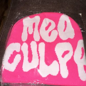 Hot Pink Mea Gulpp Beanie Hat Cotton Winter Striped y2k beany