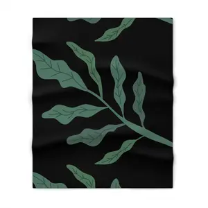 Botanical Throw Blanket - Cozy Green Leaf Design for Home Decor