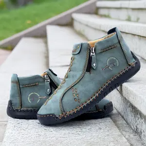 Women's Short Boots Fashion Side Zipper Design Classic Workwear Style Slip Resistant Durable Casual Boots. Walking Shoes Footwear
