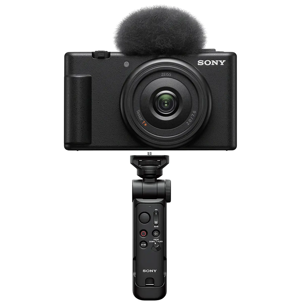 Sony ZV-1F Vlogging Camera, Black, Bundle with GP-VPT3 Wireless Shooting Grip and Tripod with Detachable Remote