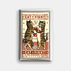 Boxing Cats 100s or King Size Case Storage Box Card Holder Metal Wallet