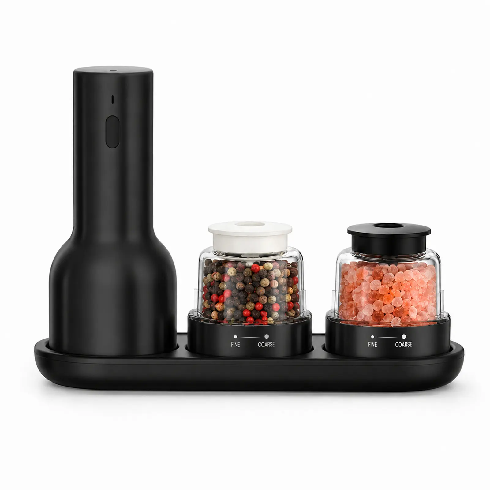 ODIFORGO Rechargeable Electric Spice Grinder (Adjustable Coarseness) – 2026 New Stainless Steel Pepper & Sea Salt Grinder with Dual Chambers; Suitable for Kitchen, BBQ, Camping, and Gifting