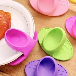 Silicone Insulated Finger Covers Oven Microwave Insulated Gloves High Temperature Resistant Thickened Insulated Mat