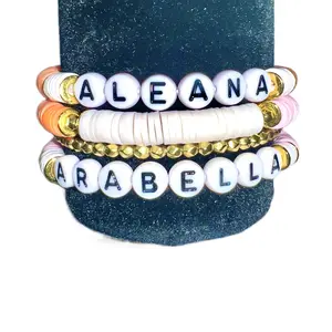 Heishi Clay Bead Bracelet Stacks