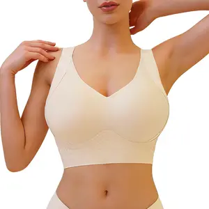 Soft Intention Plus Size Back Fat Smoothing Jelly Bra 7 Row Hooks,  Seamless,Everyday,Push Up