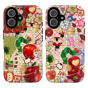 Hungry Caterpillar Collage Phone Case | ladybugs clovers buttons plaid LOVE YOU sun jars bugs vibes |   for iPhone 17 16 15 14 13 12 11 Pro Max Plus & Samsung Galaxy S26 S25 S24 S23 S22 Ultra