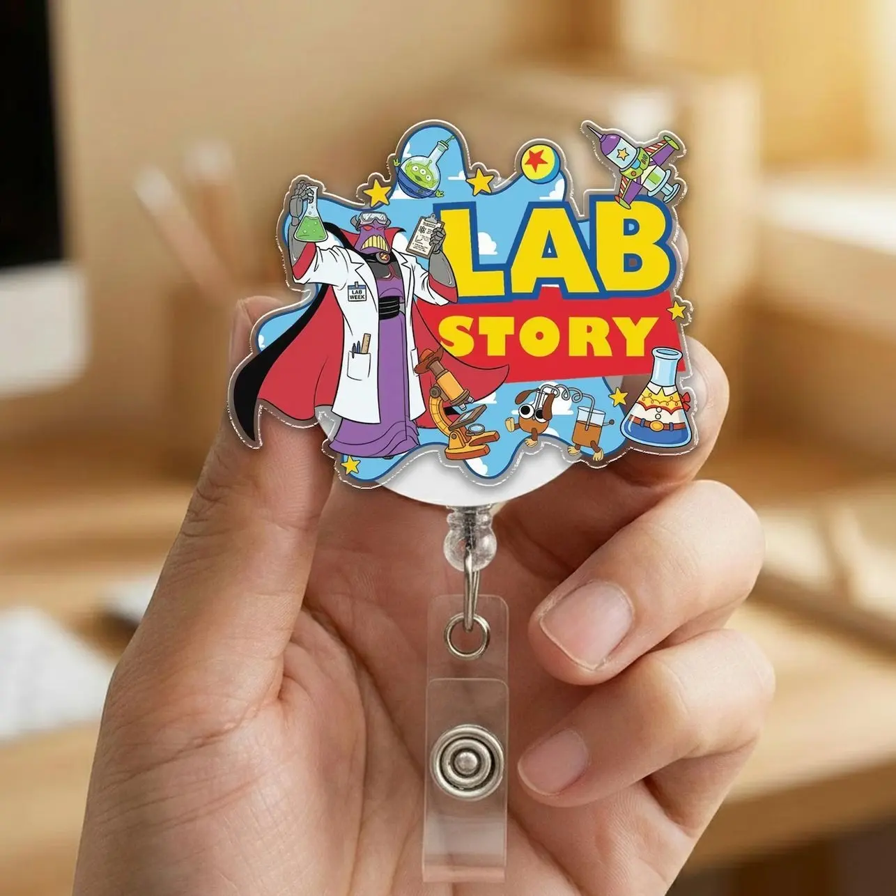 Lab Story Lab Week 2026 Badge Reel, Retractable ID Holder for Lab Tech, Medical Laboratory Gift DVU