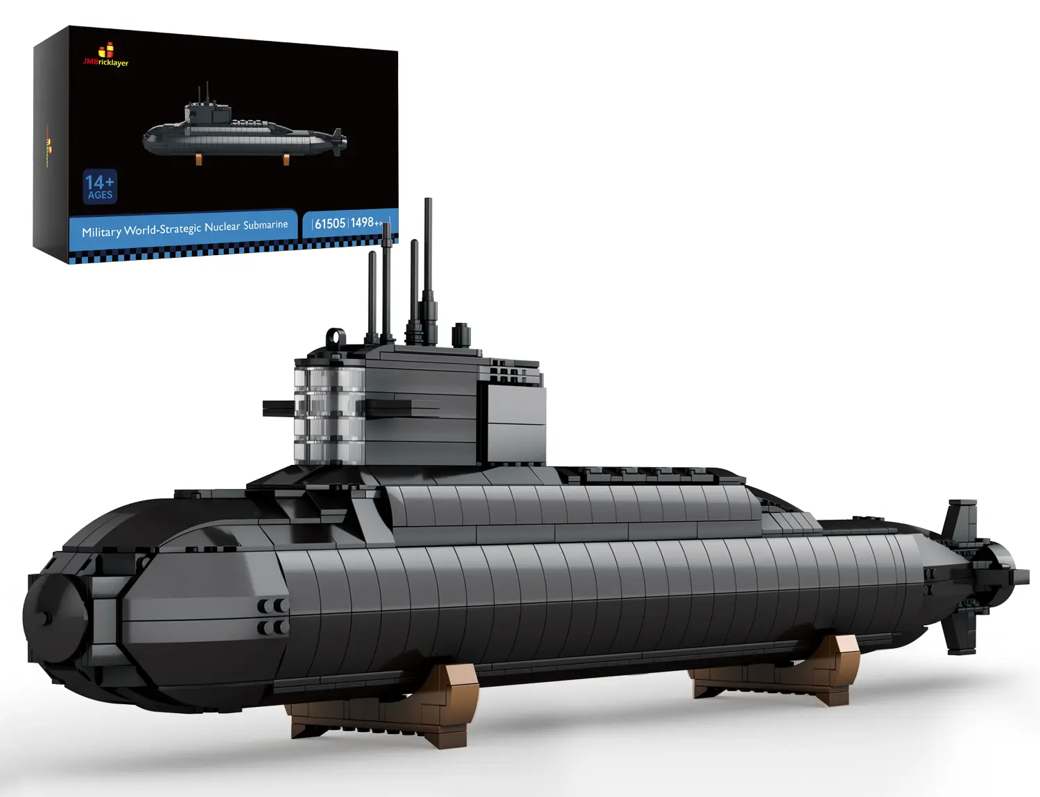 JMBricklayer 61505 Nuclear Submarine Building Block Kit, Classic Building Toy, Collection Piece, Home Office Decor, Birthday Gift