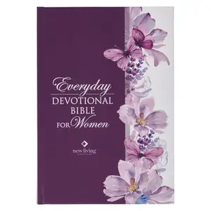 NLT Holy Bible Everyday Devotional Bible for Women New Living Translation, Purple Floral Printed -- Christian Art Gifts - Bible