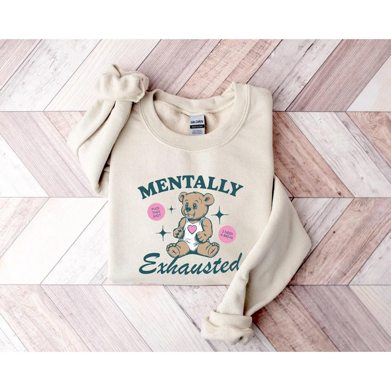 Cute Bear Anxiety Tee – Funny Mental Health Shirt, Depression Meme Shirt