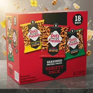 Dot's Homestyle Pretzels Variety Pack, Original, Honey Mustard, and Parmesan Garlic Twist Snack, 1oz Individually Sized Bags (18 Count)