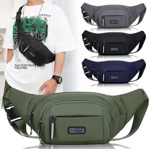 Unisex Oxford Belt Bag - Durable Nylon, Secure Zipper, Adjustable Strap, Unlined Lightweight Crossbody Fanny Pack - Ideal for Hiking & Outdoor Sports