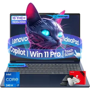 Lenovo IdeaPad Copilot+ Business Laptop - 16" FHD+ Touchscreen - Intel 10-Core 7 240H(Beat Ultra 7 255U)  - Win 11 Pro - Redrgon Bundle (32GB DDR5 | 2TB SSD)COSMIC_BLUE