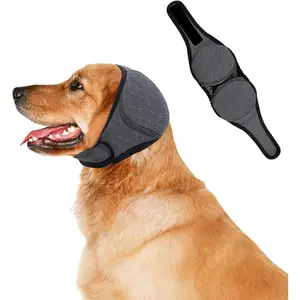 Dog Ear Muffs for Noise & Bath - Waterproof Protection with Elastic Calming Hoodie, Grooming & Anxiety Relief (M) breathable memory foam