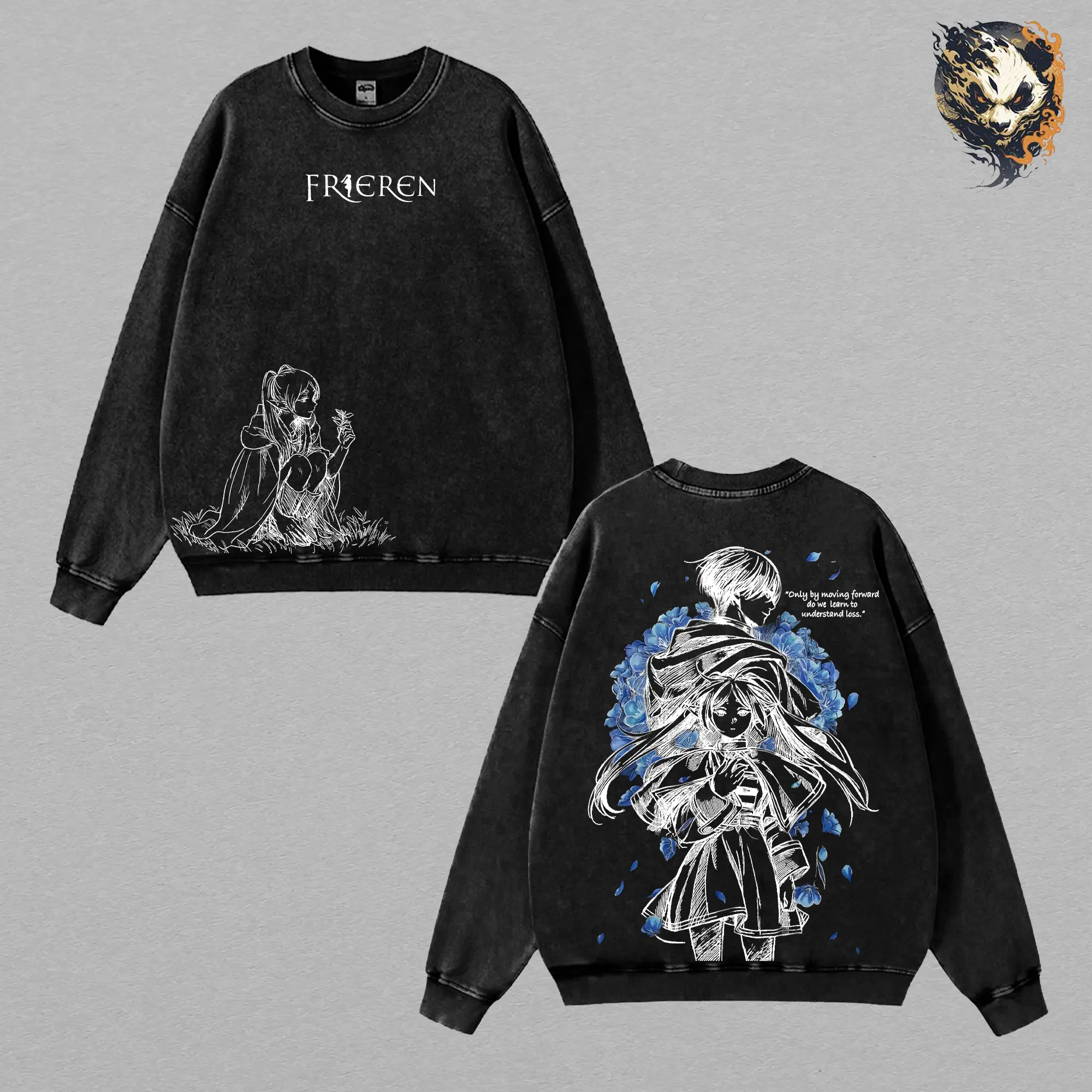 Frieren Anime Washed Tee, Hoodie, sweatshirt – Beyond Journey’s End Graphic T-Shirt, Elf Mage Aesthetic Fantasy Magic Energy Streetwear Trendy Otaku Gift Anime Fan