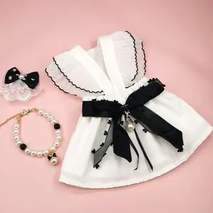 Pearl Lolita Dress Set, Sweet Cool Princess for Girls, Adorable Pet Costume, Cute Fashion for Kids, Comprehensive Set