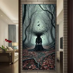 Forest Shadow Pattern DIY Diamond Arts Colorful Painting Kit without Frame, DIY 5D Diamond Arts Colorful Painting Kit, Wall Art Decor for Home Living Room Bedroom